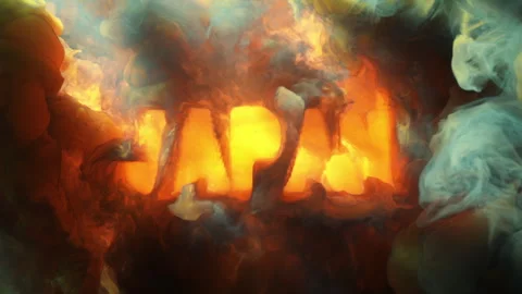 Abstract writing using thick smoke "Japan" Video stock 306184928