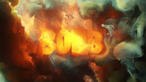 Abstract writing using thick smoke "bomb" Stock Footage 306184989
