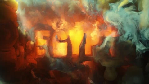 Abstract writing using thick smoke "Egypt" Vídeo Stock 306185439