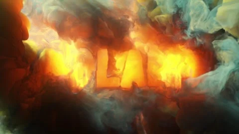 Abstract writing using thick smoke "Poland" Video stock 306185498