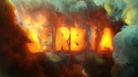 Abstract writing using thick smoke "Serbia" 스톡 동영상 306185581