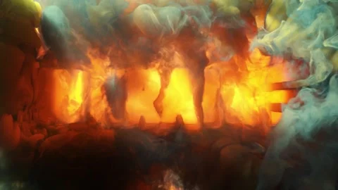 Abstract writing using thick smoke "Ukraine" Stock-Footage 306185597