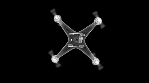 Abstract X-Ray Drone Imagery Capturing Symmetry and Technical Precision in .. Stock Footage 341778577