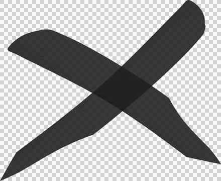 Abstract X shape is being shown in flat design, with two tapered bars on Stock Illustration