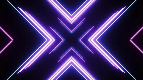 Abstract X Shape Wing Arrow Technology Neon Light Award VJ Loop LED Backgroun Illustrazione stock
