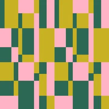 Abstract Y2K geometric seamless pattern. Mosaic grid retro background. Stock Illustration