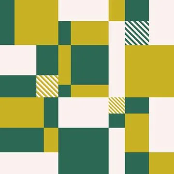 Abstract Y2K geometric seamless pattern. Mosaic grid retro background. Stock Illustration