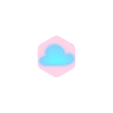 Abstract Y2k vector of gradient blue cloud on pink rhombus background. Stock Illustration