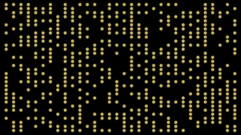 Abstract Yellow and Black Digital Dot Animation, Widescreen Stock Footage 336104126