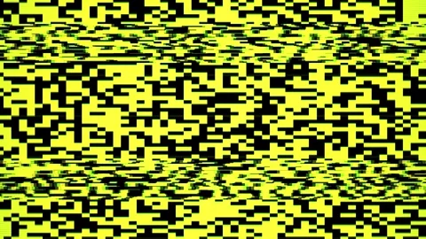 Abstract Yellow and Black Pixelated Digital Glitch Pattern. Stock Footage 334516398
