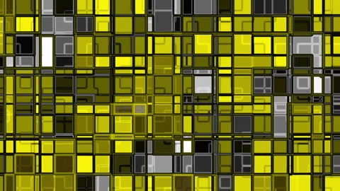 Abstract Yellow and Black Rectangular Geometric Pattern with Grid Design Stock Footage 289067266