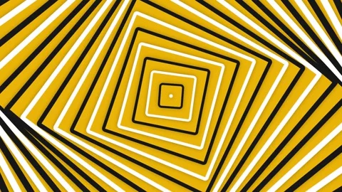 Abstract yellow and black square tunnel illusion for modern digital background Video stock 335118242