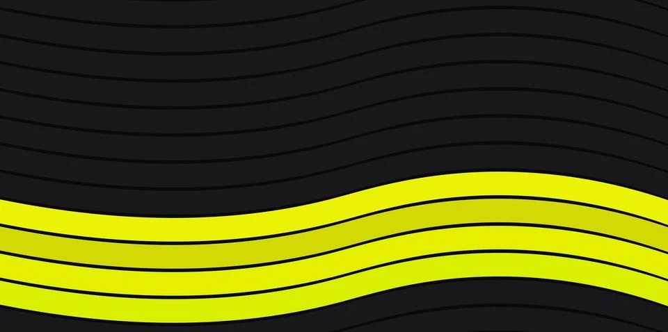 Abstract yellow and black wavy lines creating a dynamic background pattern 스톡 일러스트
