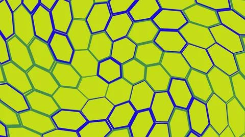 Abstract yellow and blue hexagonal honeycomb pattern design Illustrazione stock