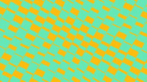 Abstract yellow and mint green checkered pattern background イラスト素材