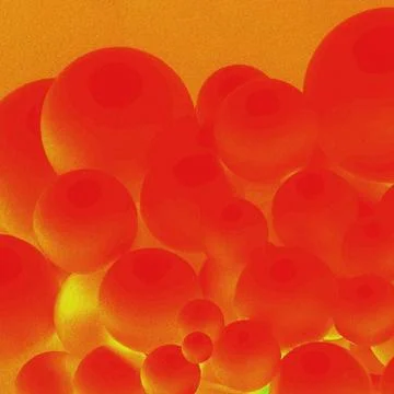 Abstract yellow and orange spherical shapes background Stock Illustration