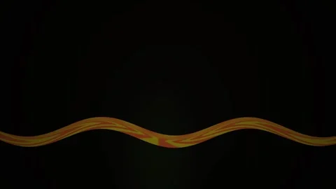 Abstract yellow and orange wavy shapes morphing into a rotating geometric c.. Stock Footage 334516236