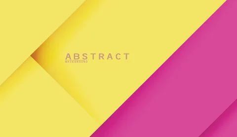 Abstract yellow and pink background design with modern layered papercut Stock Illustration
