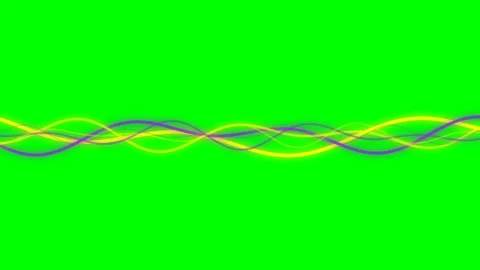 Abstract yellow and purple flowing wave lines on a vibrant green background 스톡 동영상 340266323