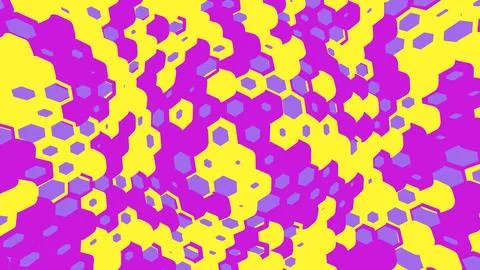 Abstract yellow and purple hexagonal pattern background Stockillustratie