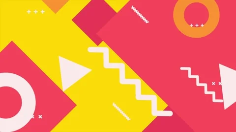 Abstract yellow and red background with geometric elements and shapes seamless Stock Footage 324832982