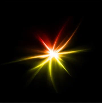 Abstract yellow and red rays lights. Vector Illustrazione stock