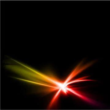 Abstract yellow and red rays lights. Vector Illustrazione stock