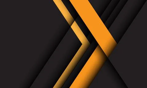 Abstract yellow arrow direction on dark design modern futuristic technology b Stock Illustration