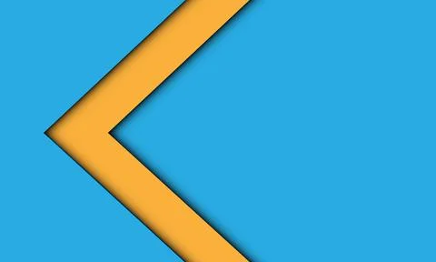 Abstract yellow arrow direction shadow overlap on blue blank space design Illustrazione stock