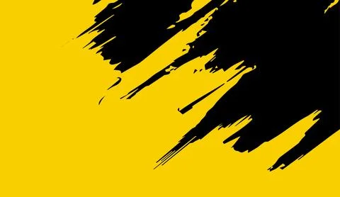 Abstract yellow background with black brush stroke design for creative design Иллюстрация