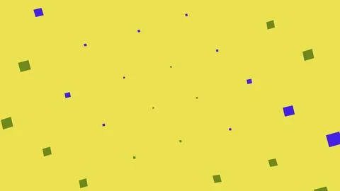 Abstract yellow background with blue and green square shapes 스톡 일러스트