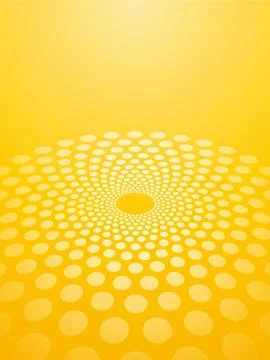 Abstract yellow background circles in perspective Stock Illustration