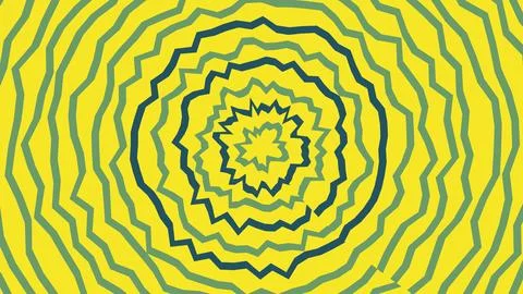 Abstract yellow background with circular wavy lines pattern Stock Illustration