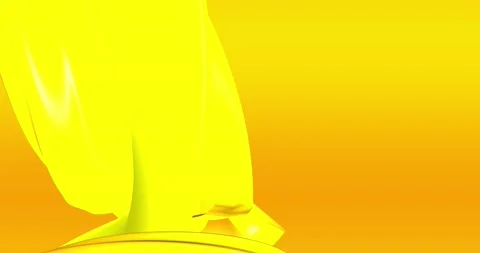 Abstract yellow background with dynamic orange 3d lines. looped footage. 3D Stock Footage 167287358