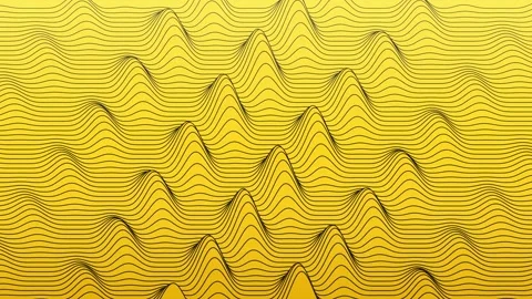 Abstract yellow background with dynamic wavy line pattern creating a 3D top.. Stock Footage 346723685