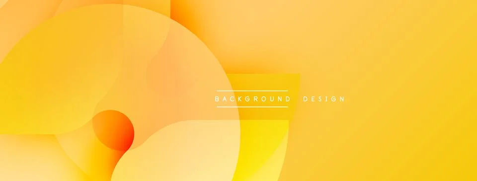 Abstract yellow background features overlapping circles, gradients. Warm tones 스톡 일러스트