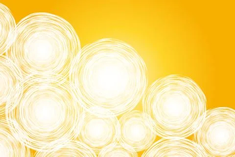 Abstract yellow background with hand drawn white circle Stock Illustration