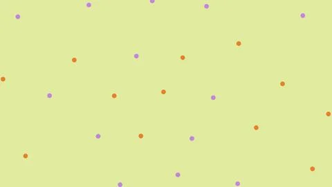 Abstract yellow background with orange and purple polka dots Stock Illustration
