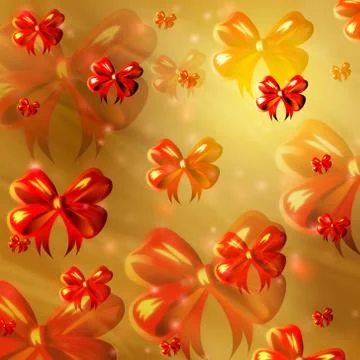 Abstract yellow background with orange ribbons Stock Illustration
