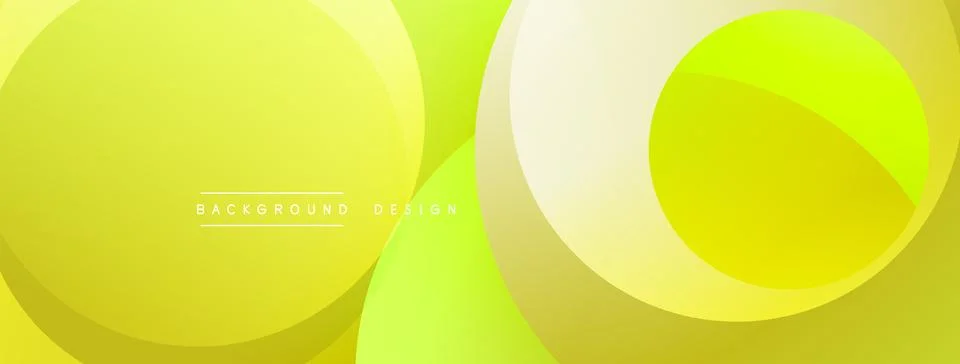 Abstract yellow background. Overlapping circles create dynamic, modern visual Stock Illustration