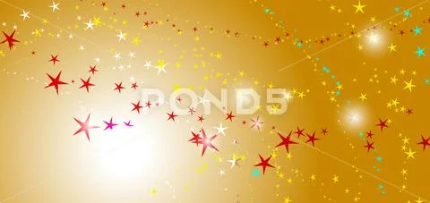 Abstract yellow background with stars. Starry background. Stock Illustration