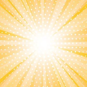 Abstract yellow background with sun ray and dots Illustrazione stock