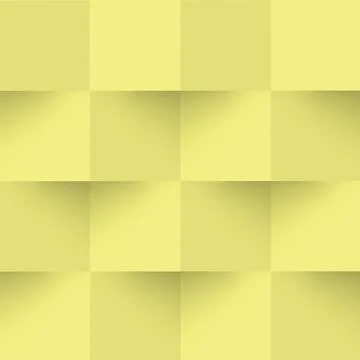 Abstract yellow background, web template, squares with shadow - Vector Stock Illustration