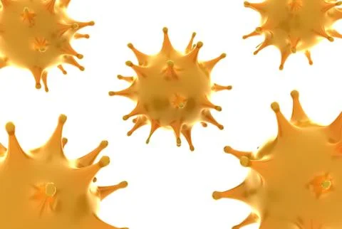 Abstract yellow bacterium close up on a white background. Stock Illustration
