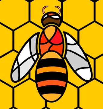 Abstract yellow bee Stock Illustration