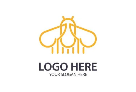 Abstract yellow Bee Logo Design Stock Illustration