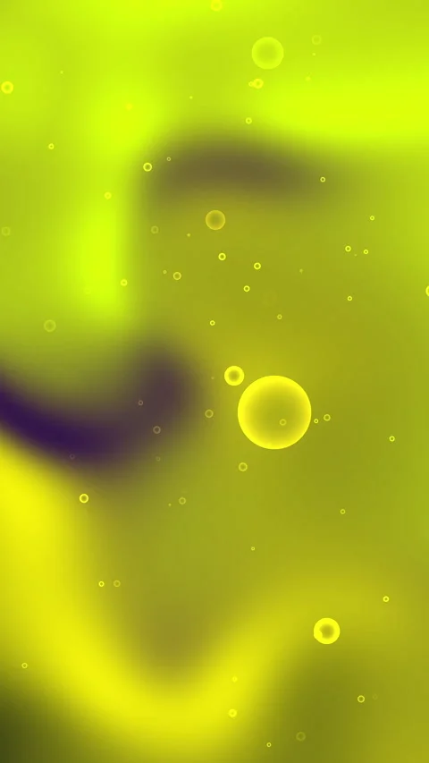 Abstract Yellow Black Fluid Motion with Bubbles and Swirling Patterns Stock Footage 342288554