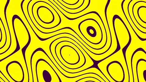 Abstract yellow black fluid seamless pattern background with dynamic wavy lin Stock Footage 342095662