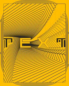 Abstract Yellow Black Typography Poster Dynamic Text Wall Art Design 库存插图