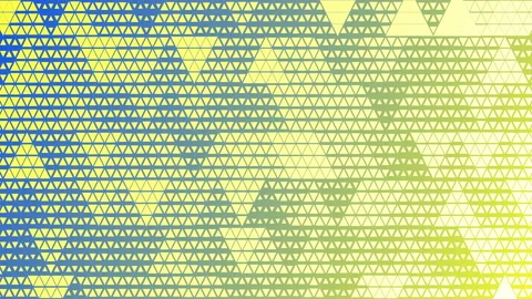 Abstract yellow-blue geometric multicolor triangle pattern with seamless color t Video stock 210844240